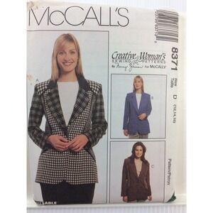 1996 McCalls 8371 VTG Sewing Pattern Nancy Zieman Lined Jacket Size D 12 14 16
